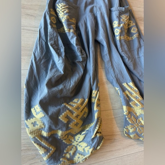 John P Greece Lagenlook Boho Harem Linen Pants One Size Fits All - Picture 6 of 6